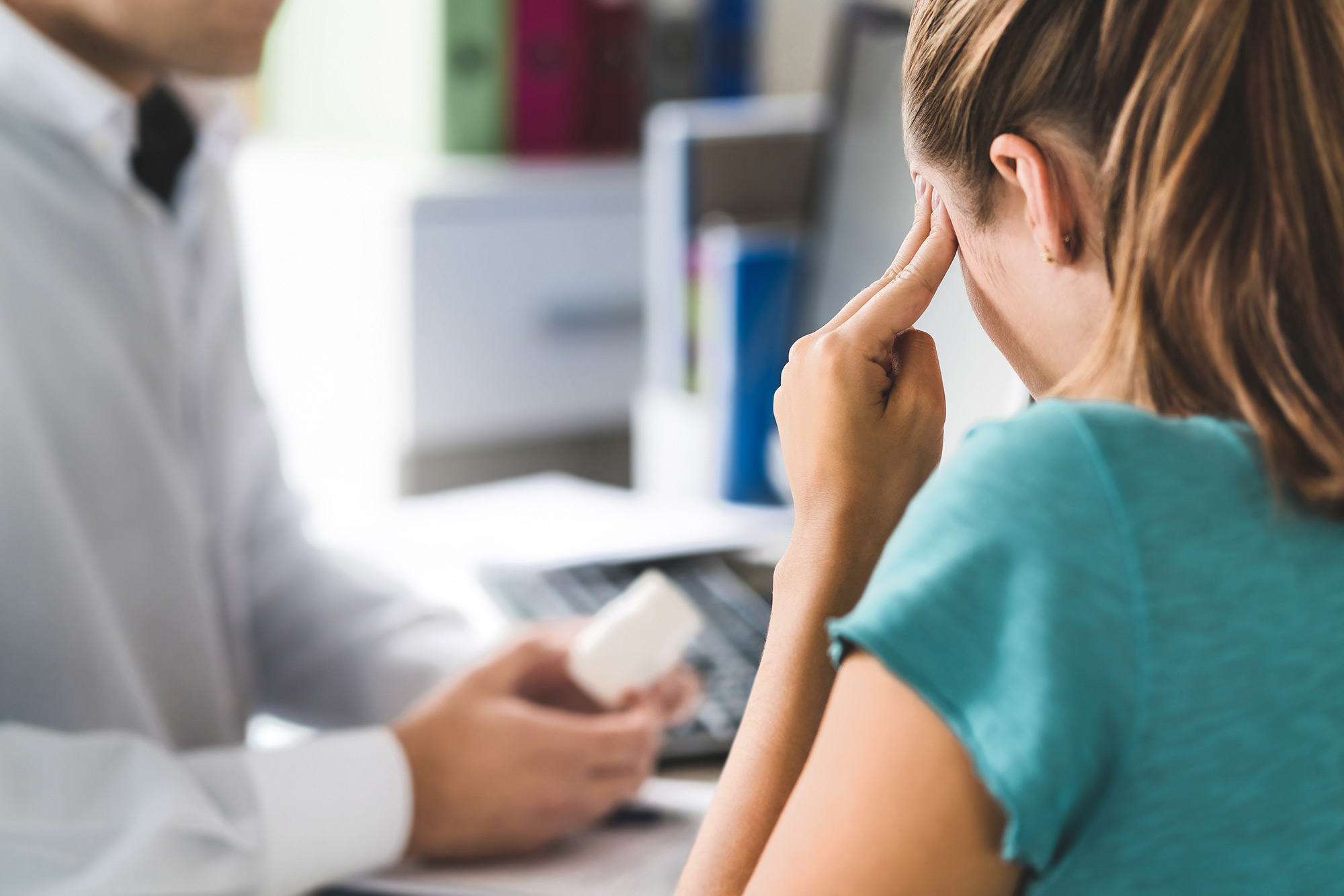 Lady speaking to doctor about anti-depressants